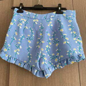 Draper James Blue Daisy Ruffle Shorts